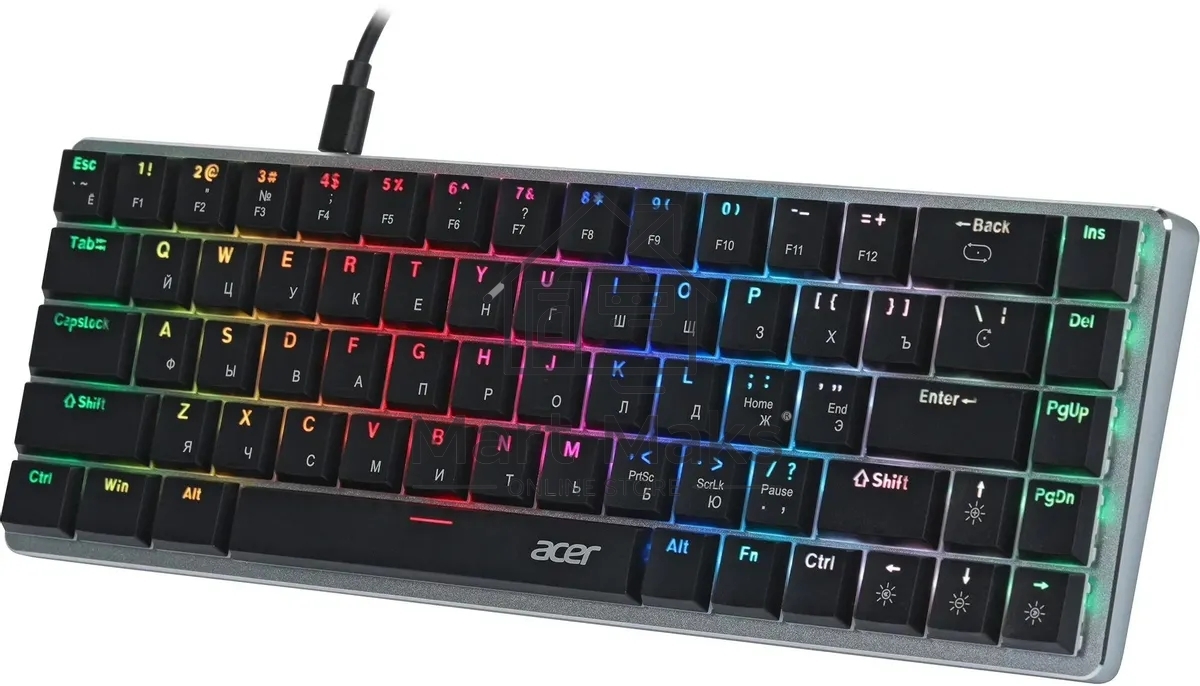 Клавиатура Acer OKW302 (ZL.KBDCC.01C) проводная, USB, серебристый