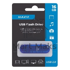 Флешка USB Maxvi P1 (FD16GBUSB20C10P1 blue), 16Gb, USB 2.0, R/W 12/5, синий