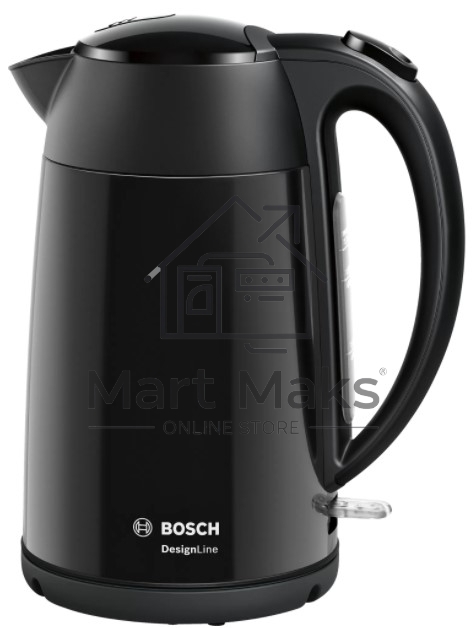 Чайник электрический Bosch TWK3P423 1.7 л, 2400 Вт, черный (корпус: нержавеющая сталь)