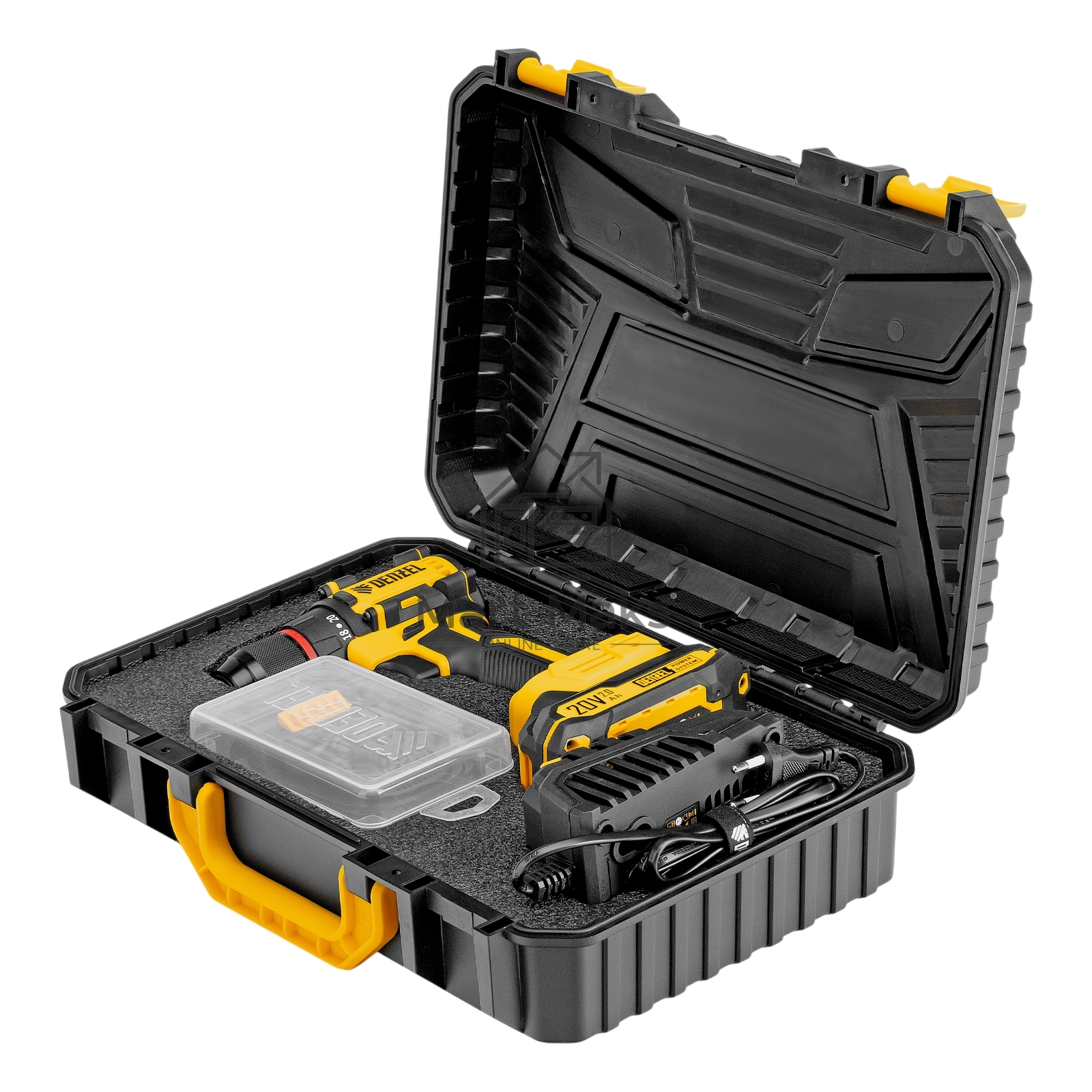 Дрель-шуруповерт Denzel CDH-BL-20, Аккумуляторная, 20В, 2 АКБ, Кейс