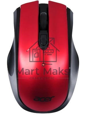 Мышь беспроводная Acer OMR032 черный/красный, 1600 dpi, радиоканал, USB, кнопки - 4