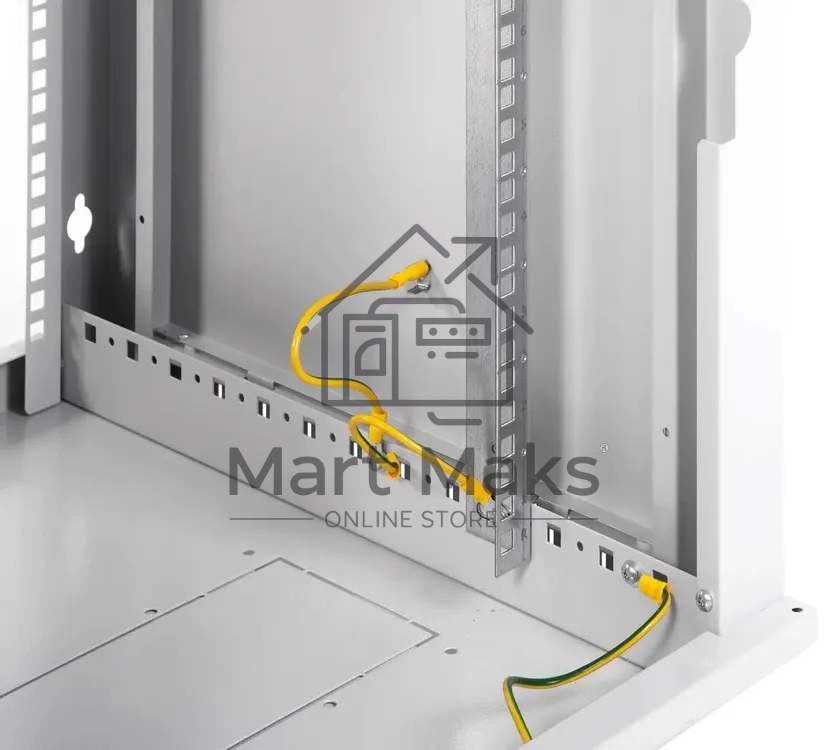 Шкаф настенный ЦМО ШРН-Э-9.500 9U 600x520 мм пер. дв. стекл несъемные бок. пан. серый