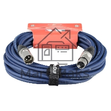 Кабель микрофонный FORCE FMC-05/10 BLXLR (M) - XLR (F), высококачественный балансный, малошумящий с проводниками из безкислородной меди OFC, диаметр 6 мм, профессиональные металлические разъемы, длина 10 м, цвет синий