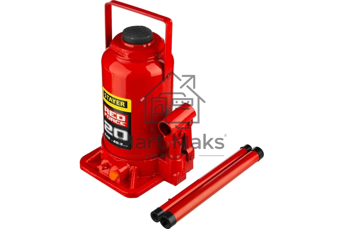 Домкрат STAYER 43160-20_z01 гидравлический бутылочный red force 20т 242-452мм