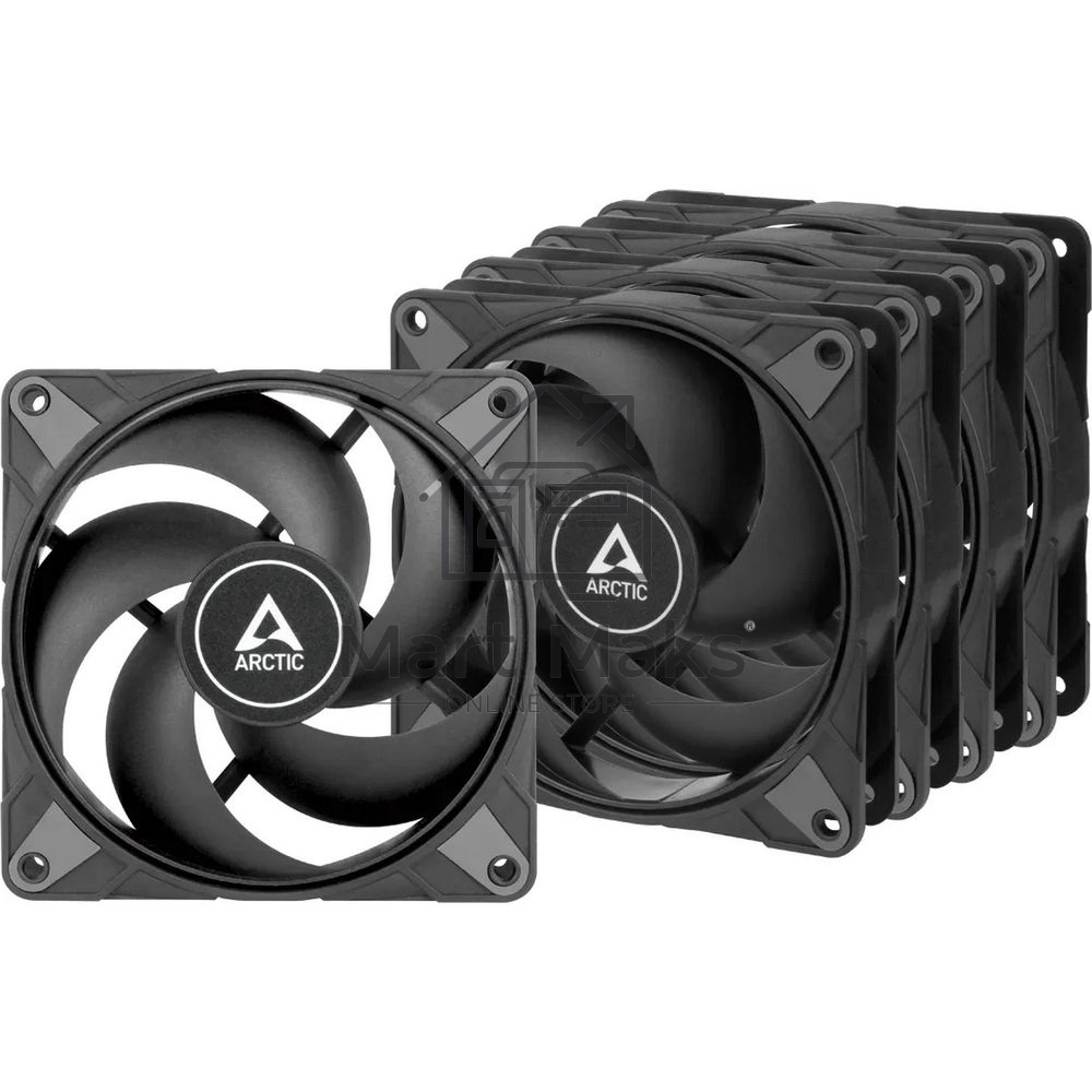 Комплект вентиляторов для корпуса Arctic P12 Max Value Pack черный, 120 мм, 3300 об/мин, 25.3 дБ, 4 pin