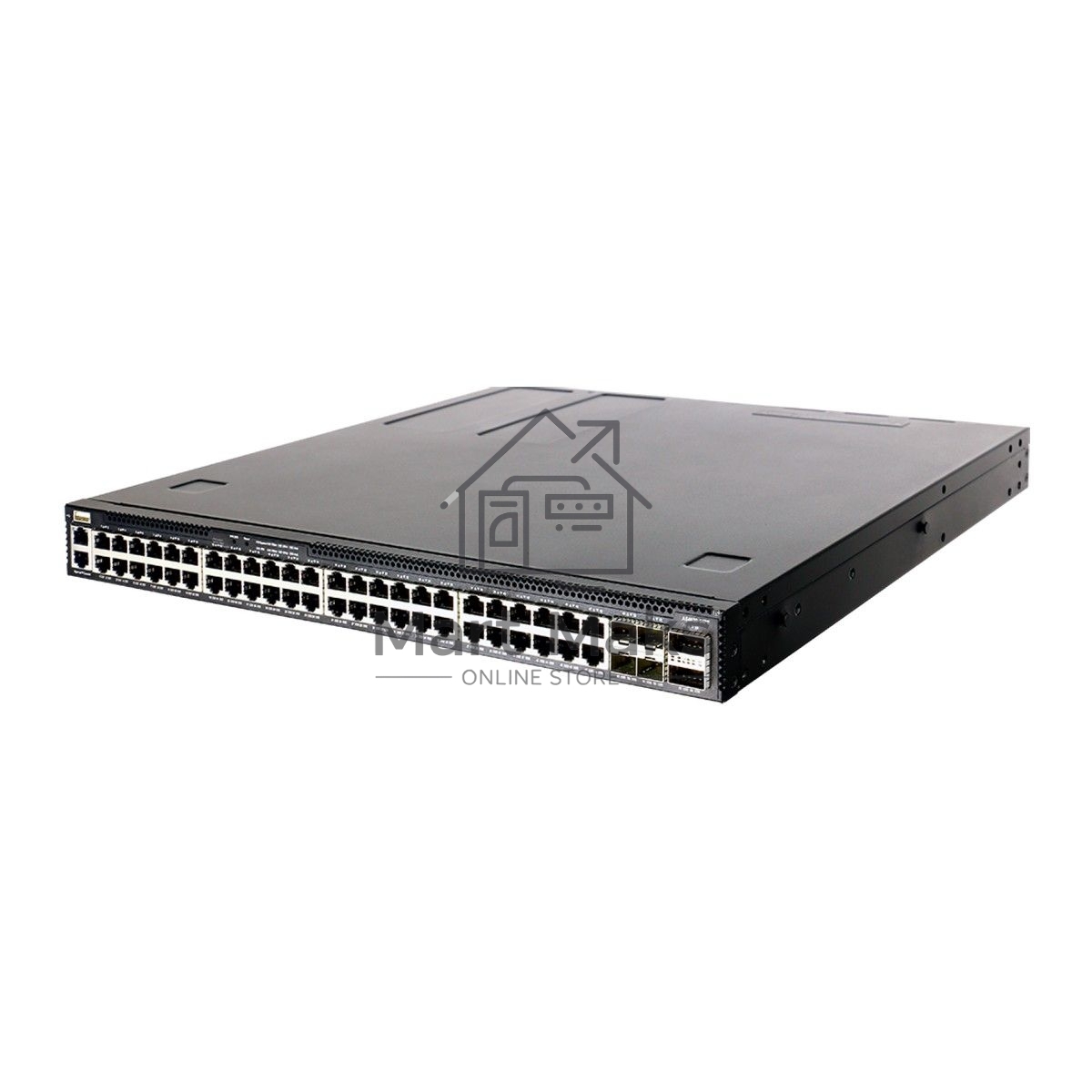 Коммутатор Edge-corE 4630-54PE-O-AC-F AS4630-54PE, 48-Port GE RJ45 port PoE++, 4x25G SFP+, 2 port 100G QSFP28 for stacking, Broadcom Trident 3, Dual-core Intel Denverton CPU, dual AC 1200W PSUs and 2 + 1 Fan Modules with port-to-power airflow, 2 front rac
