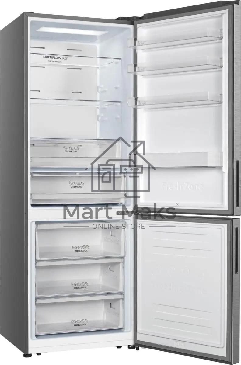 Холодильник Gorenje NRK720EAXL4 серый двухкамерный 347/109л морозилка снизу, No Frost