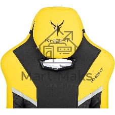Кресло игровое Knight Thunder 5X черный/желтый эко.кожа крестов. металл