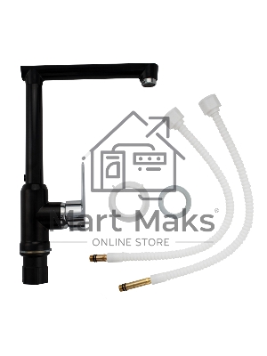 Смеситель на кухню BRIMIX 467, боковой Г-образный, шаровый из высокопрочного пластика АБС черный