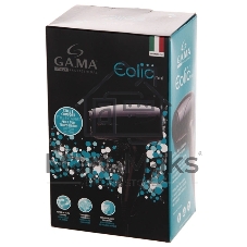 Фен GA.MA GH0201 EOLIC MINI CX черный, 1600 Вт, компактный, ионизация