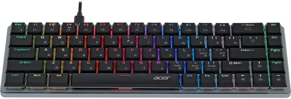 Клавиатура Acer OKW302 (ZL.KBDCC.01C) проводная, USB, серебристый