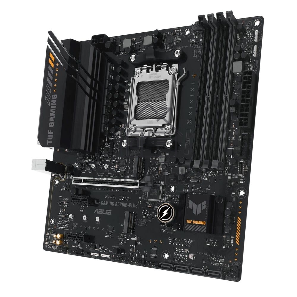 Материнская плата ASUS TUF GAMING A620M-PLUS, AM5, AMD A620, 4xDDR5, 4xSATA, 2xM.2, 1xPCI-E 4.0 x16, 2xPCI-E x1, 2xDP, 1xHDMI, 1x 2.5Gb LAN, 2xUSB-A 3.2 Gen 1, 4xUSB-A 2.0, 3x3.5 мм, 7.1, Micro-ATX