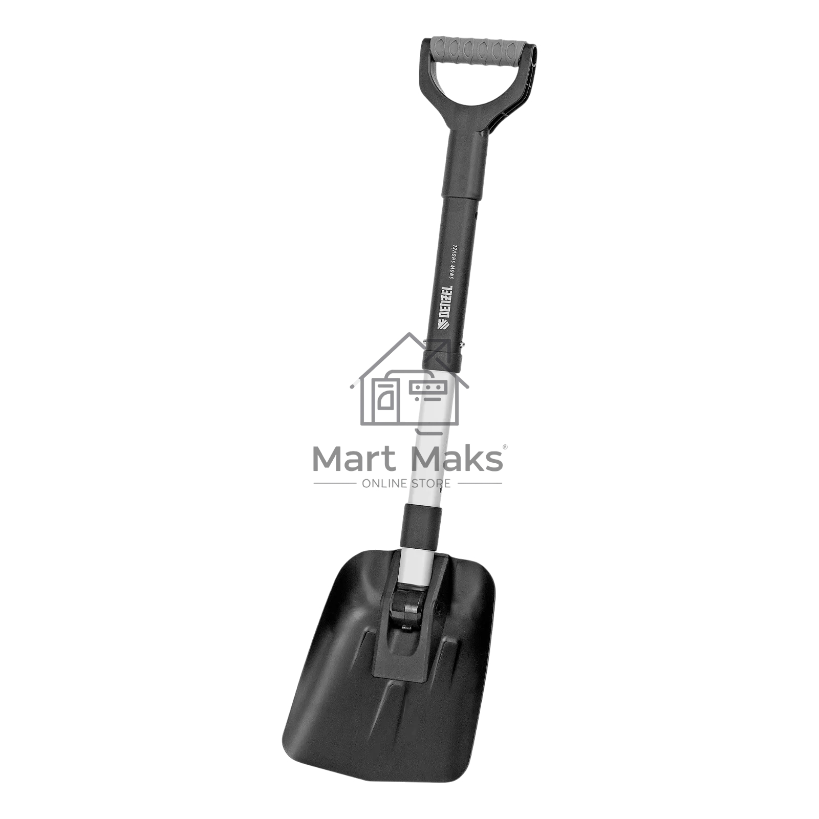 Лопата автомобильная складная Denzel алюминиевая, 220х280х585-870 мм, телескопический черенок