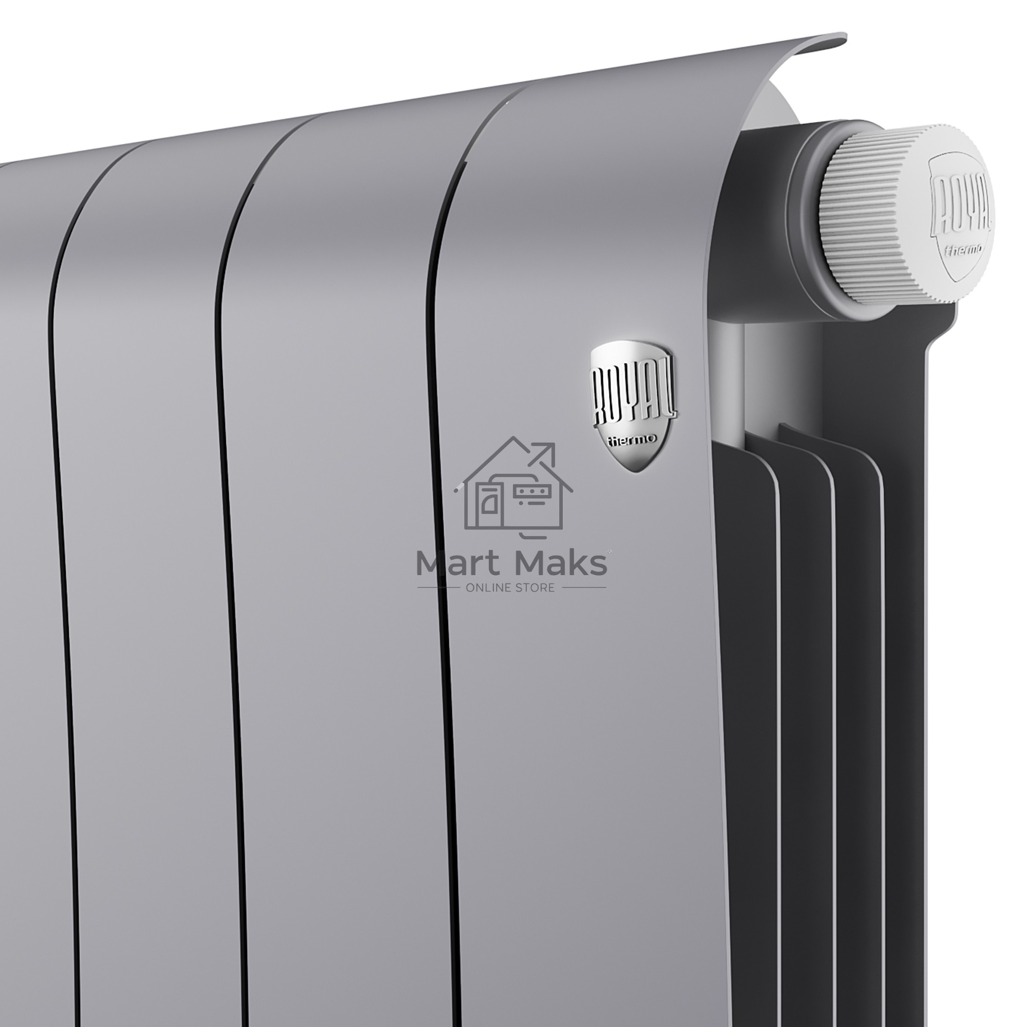 Радиатор биметаллический Royal Thermo Infinity 300 Silver Satin VR80 - 6 секц.