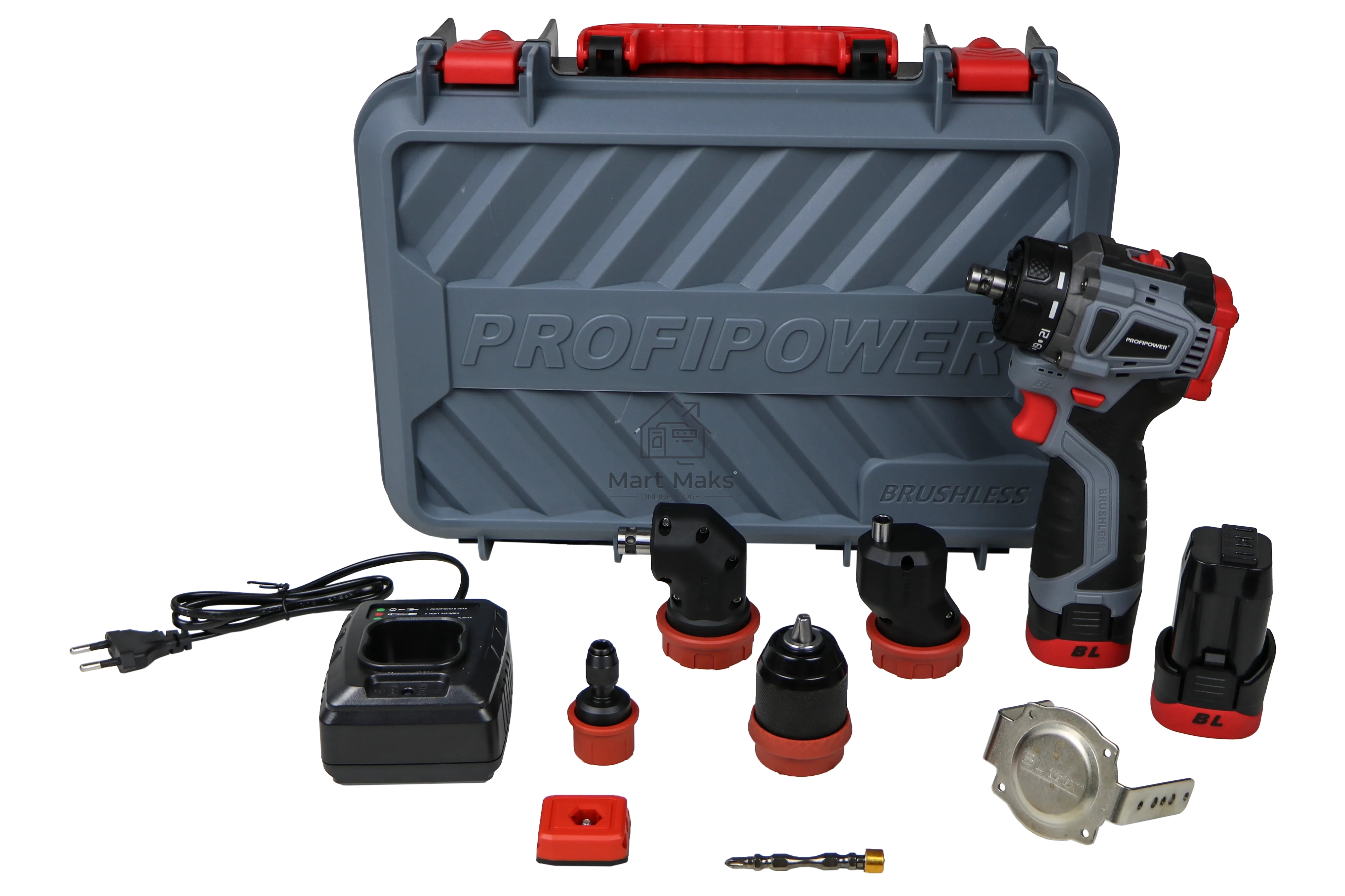 Дрель-шуруповерт аккумуляторная бесщеточная Комби ProfiPower BL-161C (16В, 40Нм, Li-ion 2шт, 2.0А·ч, 2 скорости, 0.8-10мм, З/У, в кейсе)