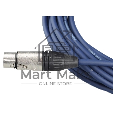 Кабель микрофонный FORCE FMC-05/10 BLXLR (M) - XLR (F), высококачественный балансный, малошумящий с проводниками из безкислородной меди OFC, диаметр 6 мм, профессиональные металлические разъемы, длина 10 м, цвет синий
