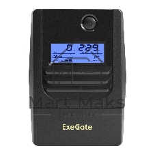 Источник бесперебойного питания ExeGate Smart LB-650.LCD.AVR.2SH.USB / 650 ВА / 390 Вт / 2 x CEE 7 (евророзетка)