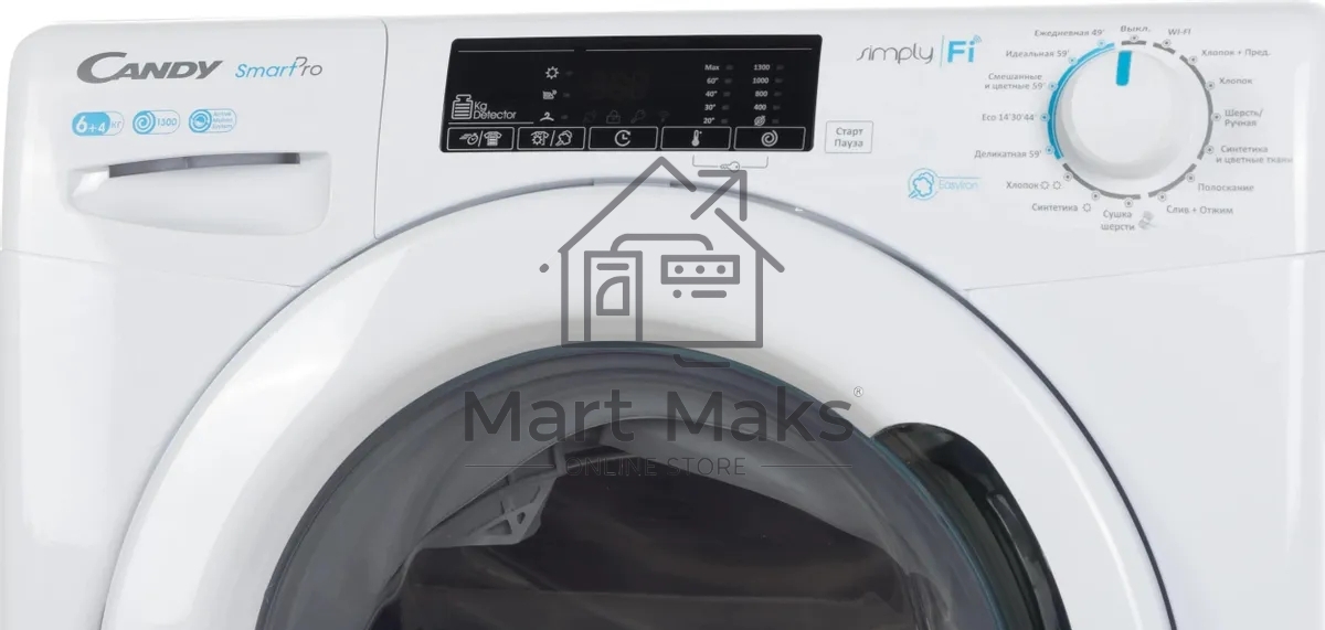 Стиральная машина Candy Smart Pro CSOW4 1364T/2-07 белый, загрузка фронтальная 6 кг, 1300 об/мин., класс: В