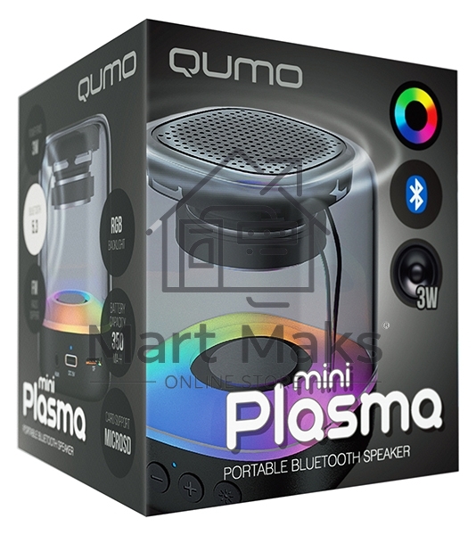 Акустическая система QUMO Plasma mini ВТ 0081 3 ВТ объемное звучание RGB