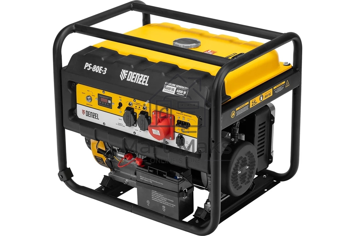 Электрогенератор бензиновый Denzel PS 80 E-3, 6.5 кВт, 85 дБ, 87 кг