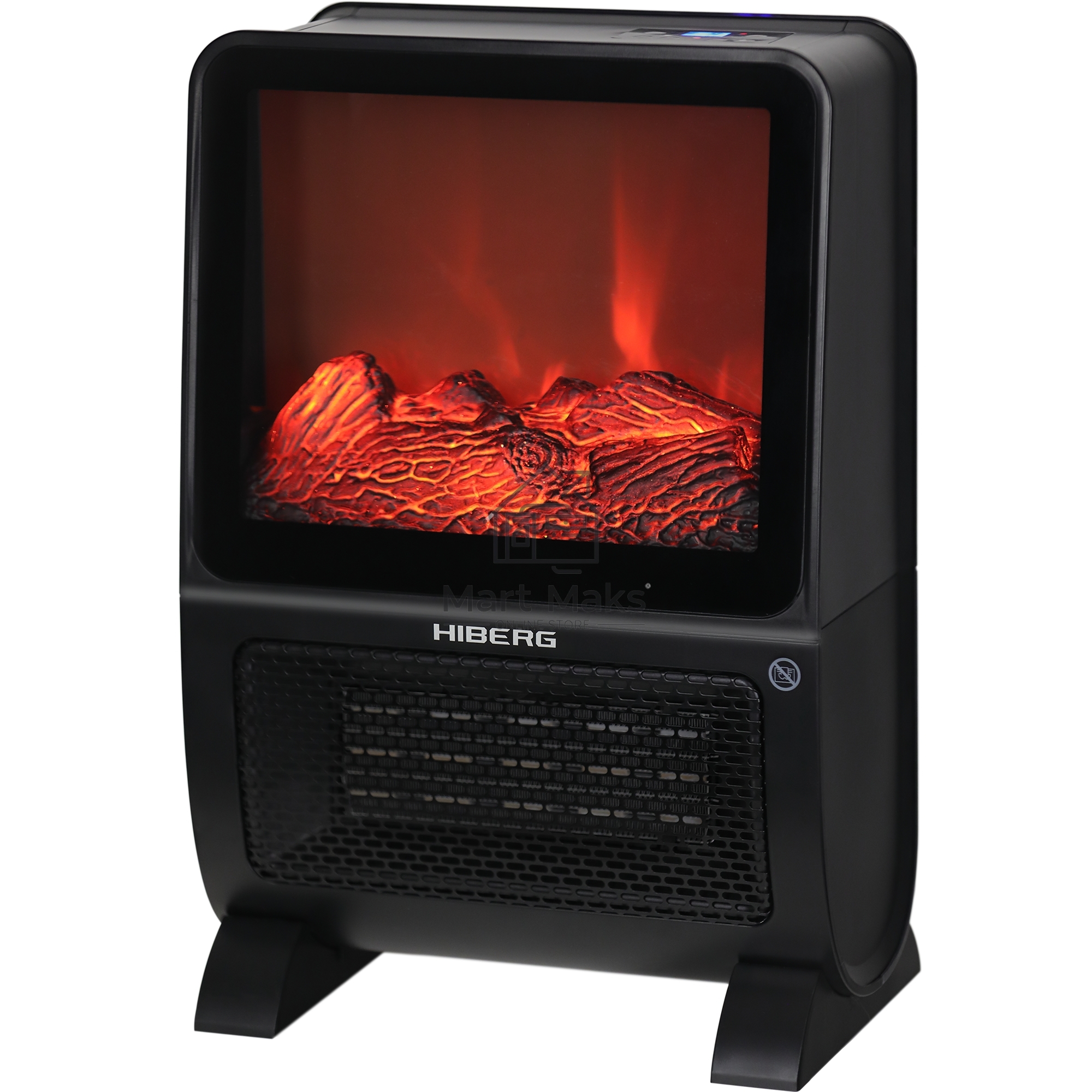 Тепловентилятор HIBERG TSF 3000 B, черный, 2000 Вт, 30 м2, с 3D - камином