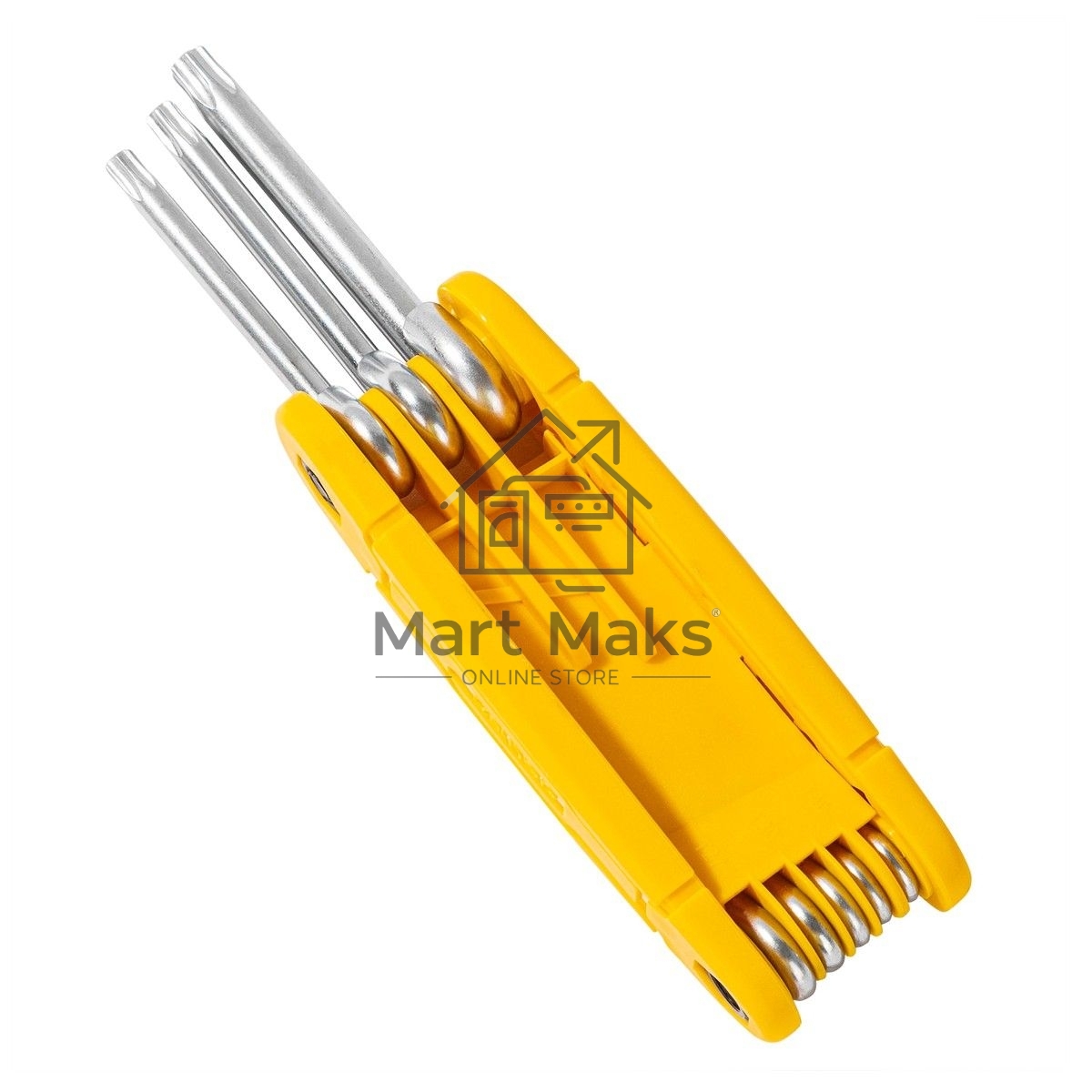 Набор складных шестигранных ключей TORX Deli DL234308 размеры T9,T10,T15,T20,T25,T27,T30,T40, пластиковый держатель