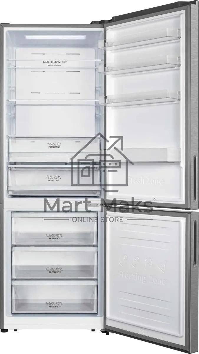 Холодильник Gorenje NRK720EAXL4 серый двухкамерный 347/109л морозилка снизу, No Frost