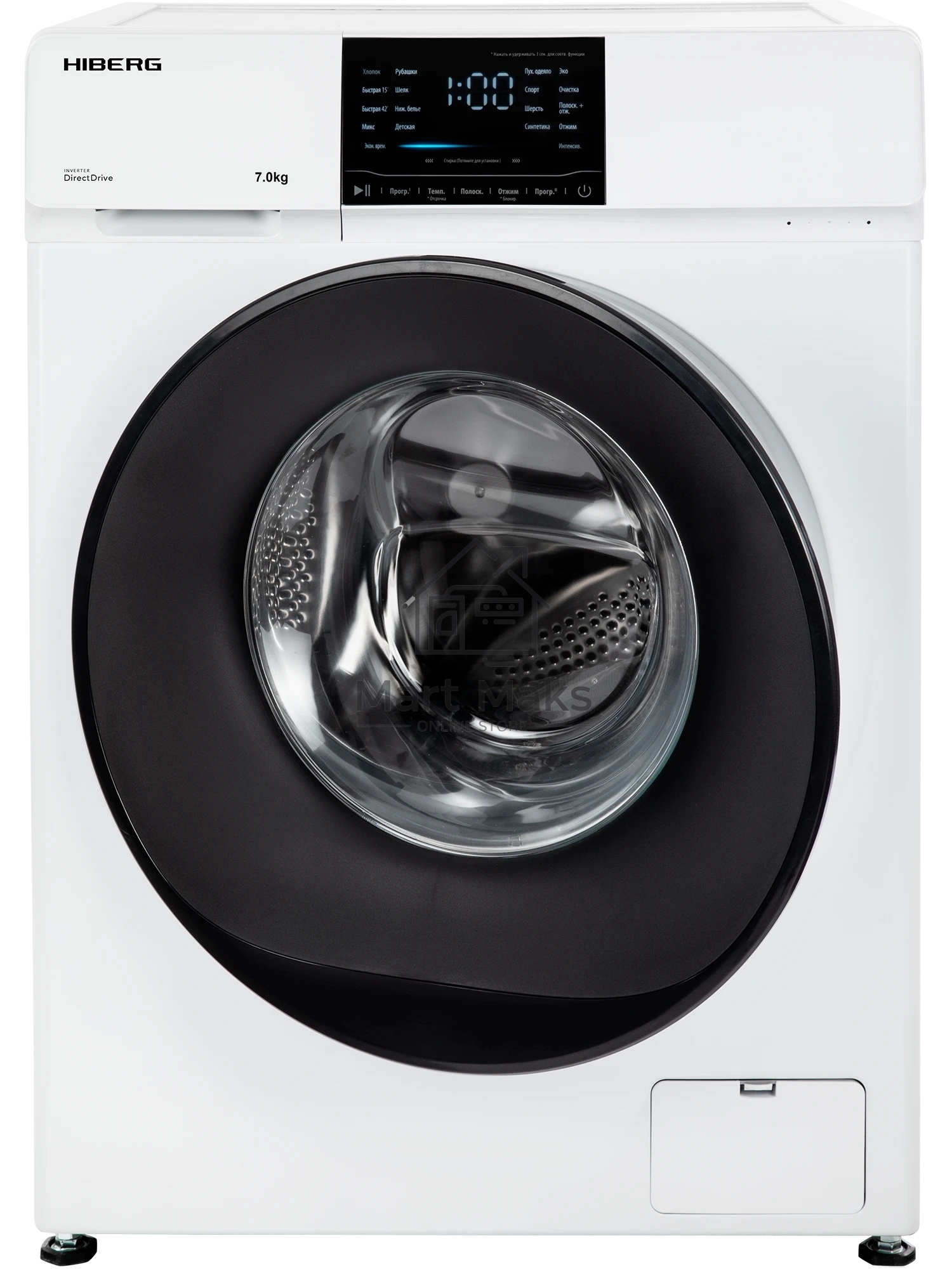 Стиральная машина HIBERG i-DDQ6 - 712 W белая, загрузка фронтальная 7кг, 1200 об/мин., класс: A+++