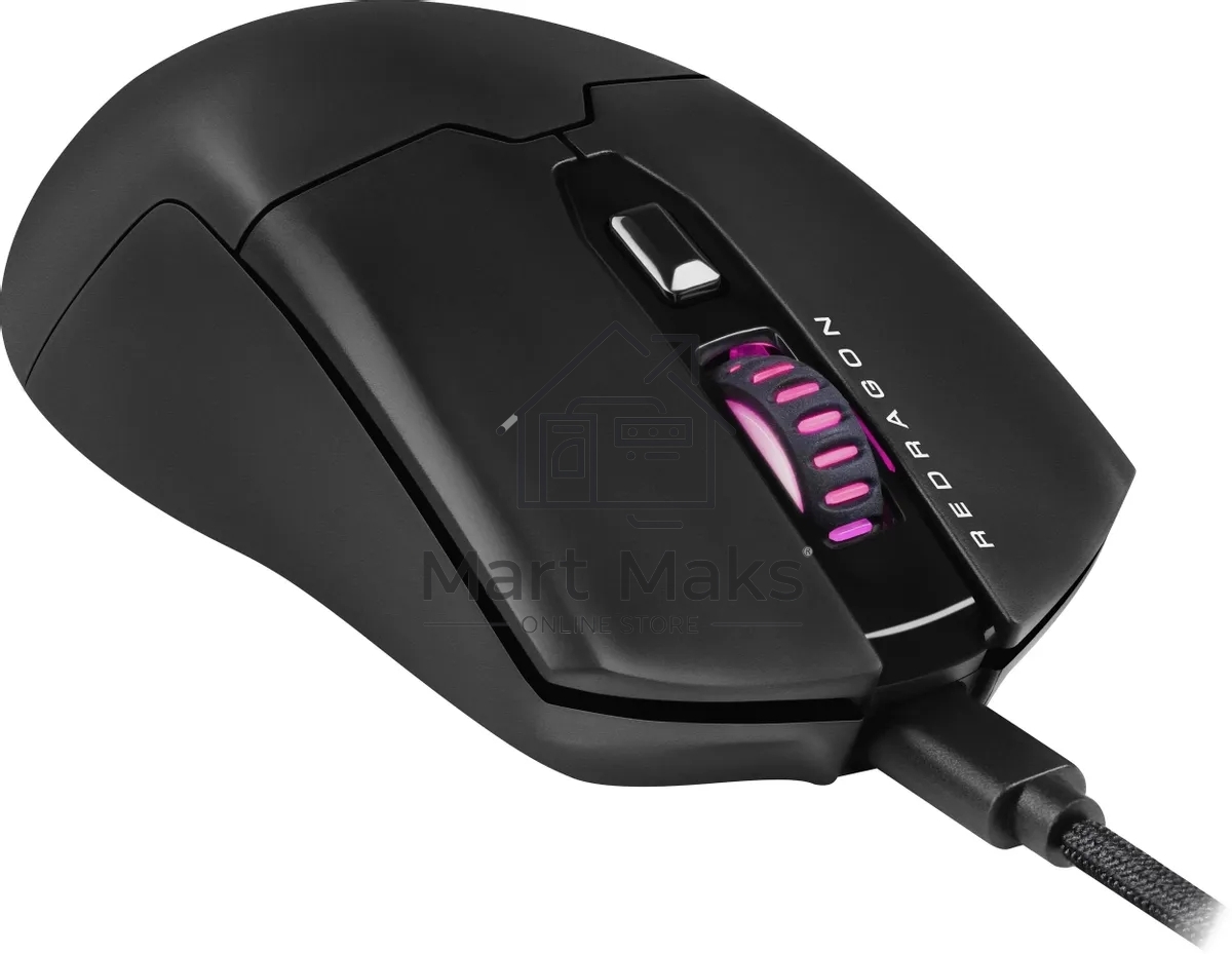 Мышь проводная игровая REDRAGON FYZU черная (USB, Pixart P3395, Huano, 6 кн., 26000 Dpi, RGb подсветка)
