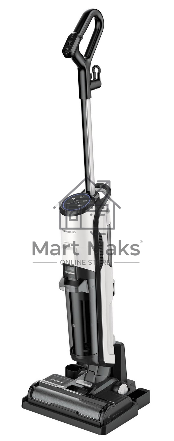 Пылесос вертикальный моющий Grundig VCW 6270 белый/черный, питание от сети, 1800 Вт, уборка суxая/влажная, пылесборник 0.48 л