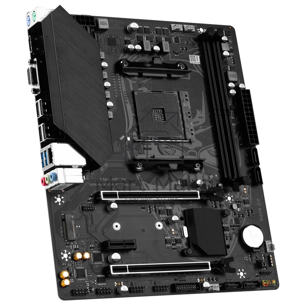 Материнская плата Maxsun Terminator B550M, AM4, AMD B550, 2xDDR4, 4xSATA, 1xM.2, 1xPCI-E 4.0 x16, 1xPCI-E 3.0 x4, 1xPCI-E 3.0 x1, 1xHDMI, 1xVGA, 1x1Gb LAN, 2xUSB-A 3.2 Gen 1, 4xUSB-A 2.0, 3x3.5 мм, 5.1, M-ATX