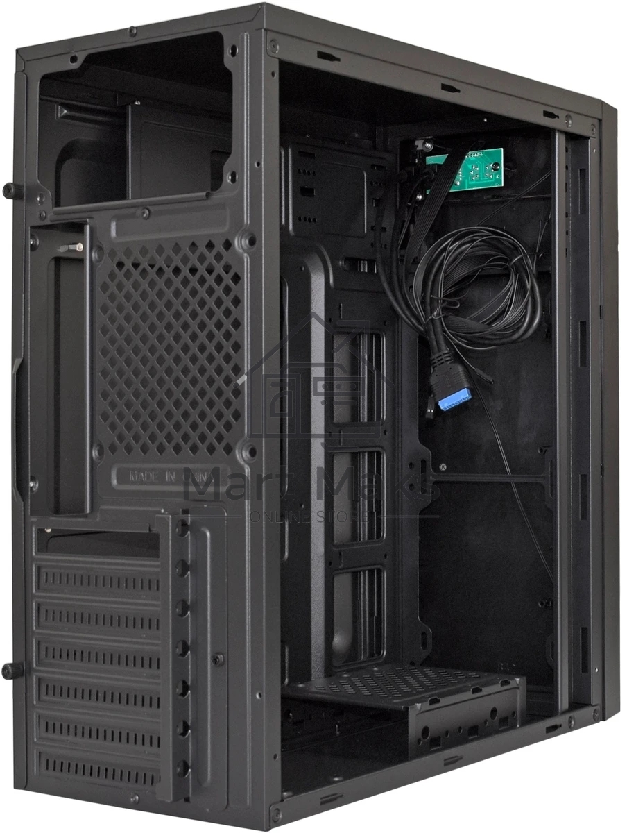Компьютерный корпус Miditower ExeGate XP-333U-UNS400 (ATX, БП UNS400 с вент. 12см, 1*USB+2*USB3.0, аудио, черный)