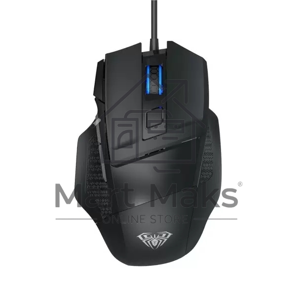 Мышь проводная AULA S12 черный, 2400 dpi, USB, кнопки - 7