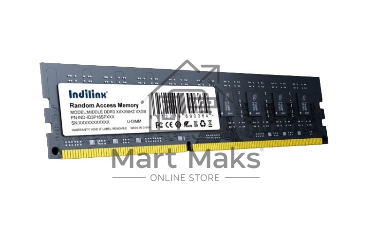 Оперативная память Indillinx, DDR3, 4GB (1x4 GB), 1600 MHz, CL11, DIMM