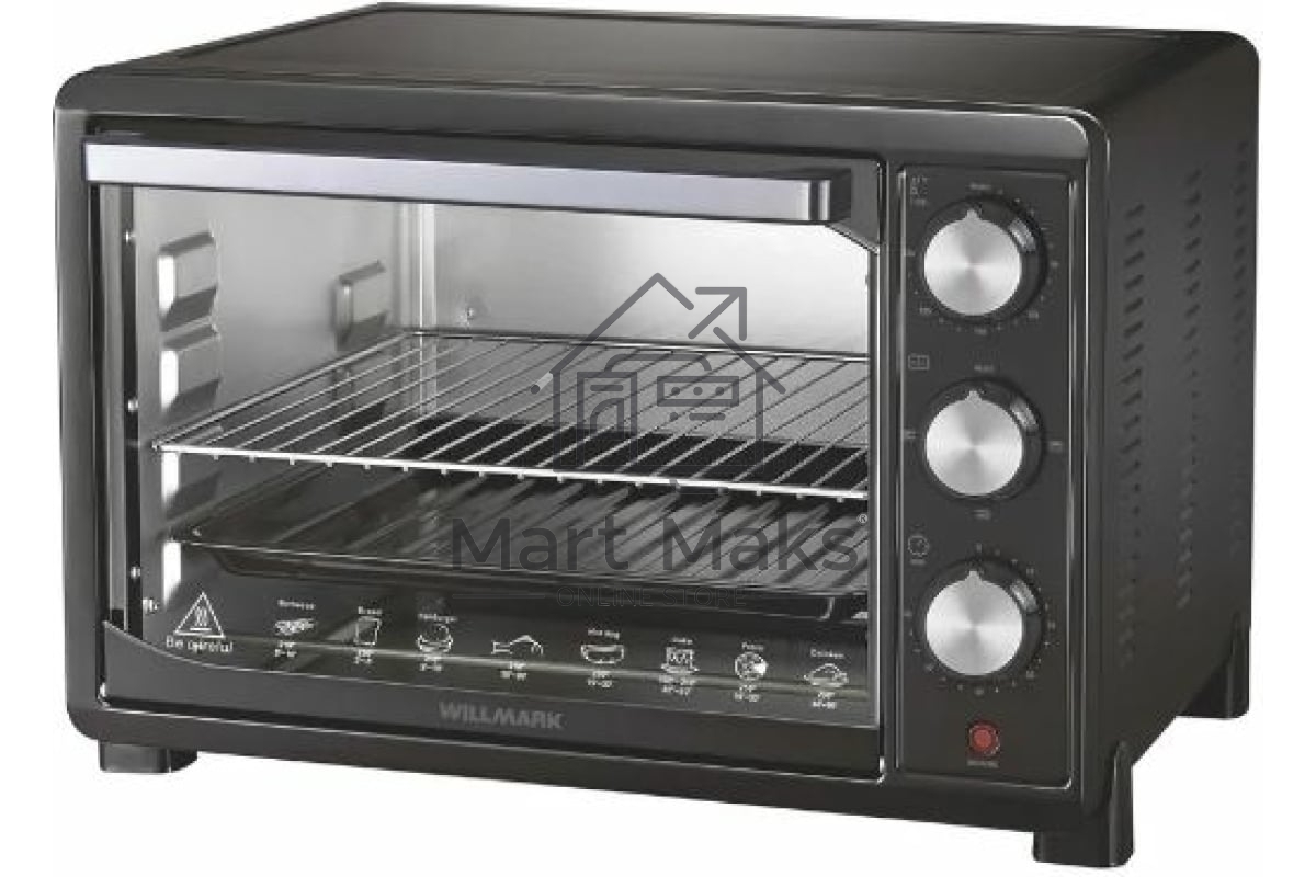 Мини-печь Willmark WO-503B (45 литров, таймер, термостат,230С, 1800Вт, черный)