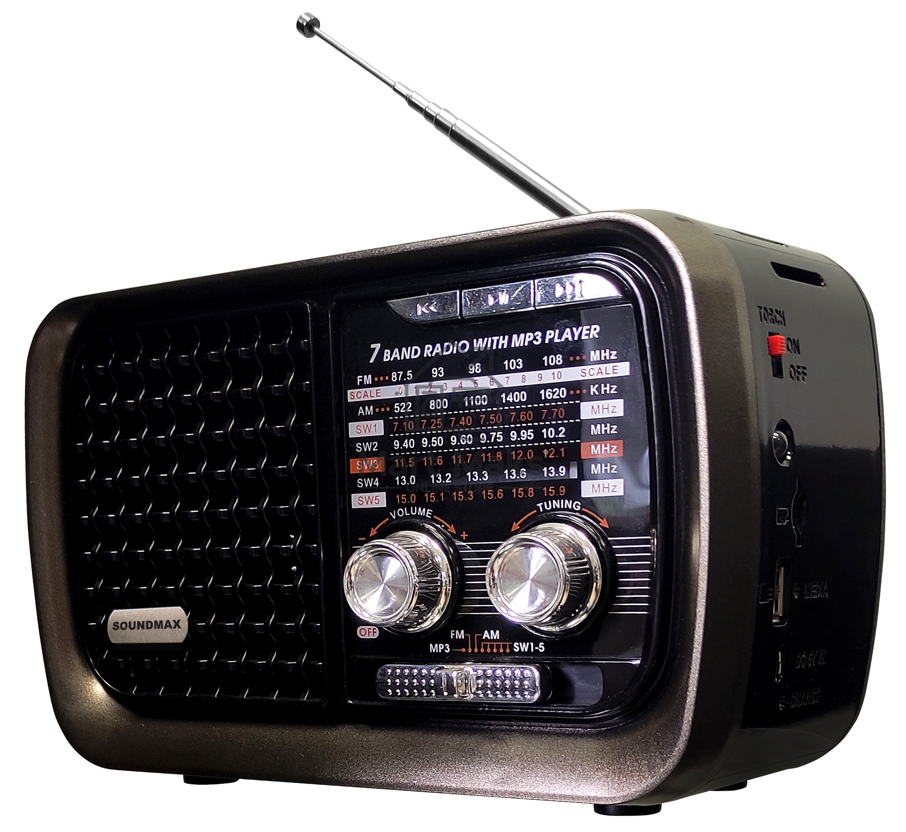 Радиоприемник SOUNDMAX SM-RD2124UB(черный с серым)
