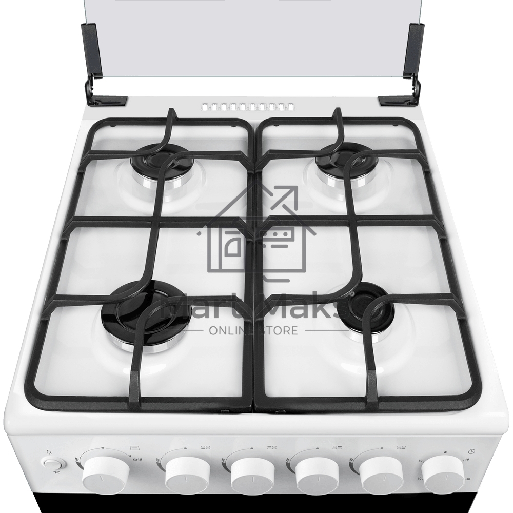 Плита газовая Maunfeld MGC50GCW08D белый, конфорок 4 шт, духовка 59 л, 50 см x 89 см x 65 см