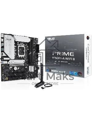 Материнская плата Asus PRIME B760M-A WIFI II Soc-1700 Intel B760 4xDDR5 mATX AC`97 8ch(7.1) 2.5Gg RAID+HDMI+DP