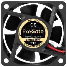 Вентилятор корпусной ExeGate ExtraSilent ES06025S2P-5, 60 мм, 2300 об/мин, 18 дБ, 2-pin, без подсветки
