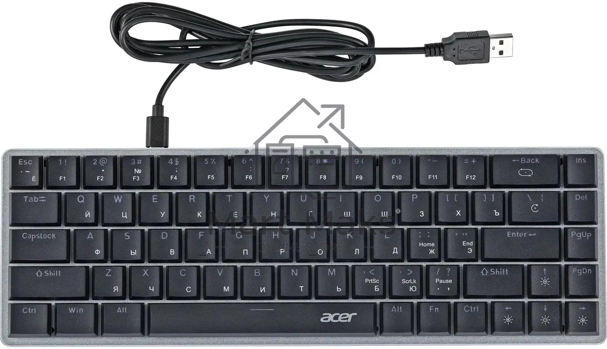 Клавиатура Acer OKW302 (ZL.KBDCC.01C) проводная, USB, серебристый