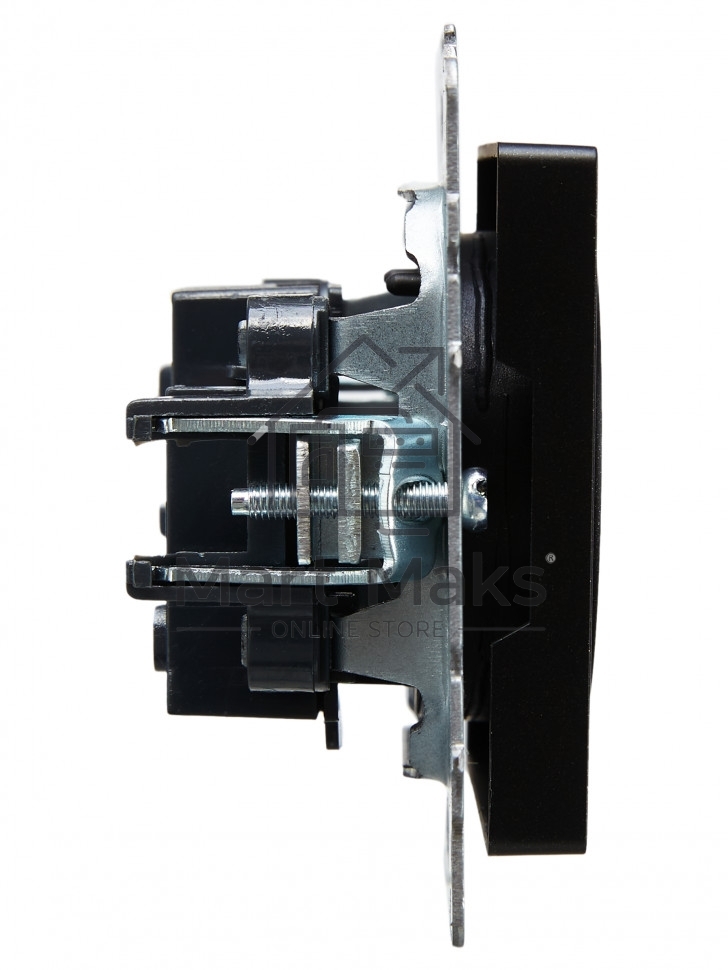 Розетка 1-местная IEK BRITE РС10-1-0-БрЧ (BR-R10-10-K02) без заземления, без защитных шторок, 10А, черный