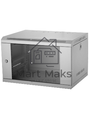 Шкаф телекоммуникационный настенный NEOMAX 6U (600х350), стеклянная дверь, замок (3шт) на ключе, разборный, цвет серый (1 коробка) NCB-WM6U-6035GK3-100-GY