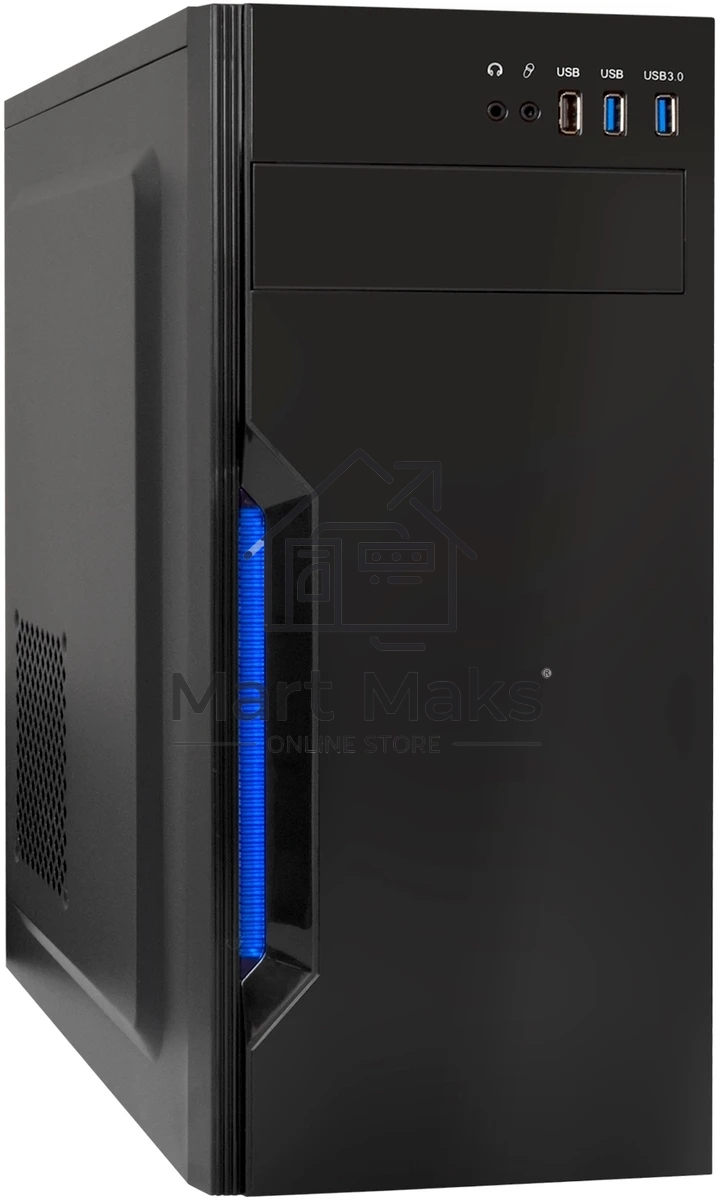 Компьютерный корпус Miditower ExeGate XP-333U-UNS400 (ATX, БП UNS400 с вент. 12см, 1*USB+2*USB3.0, аудио, черный)