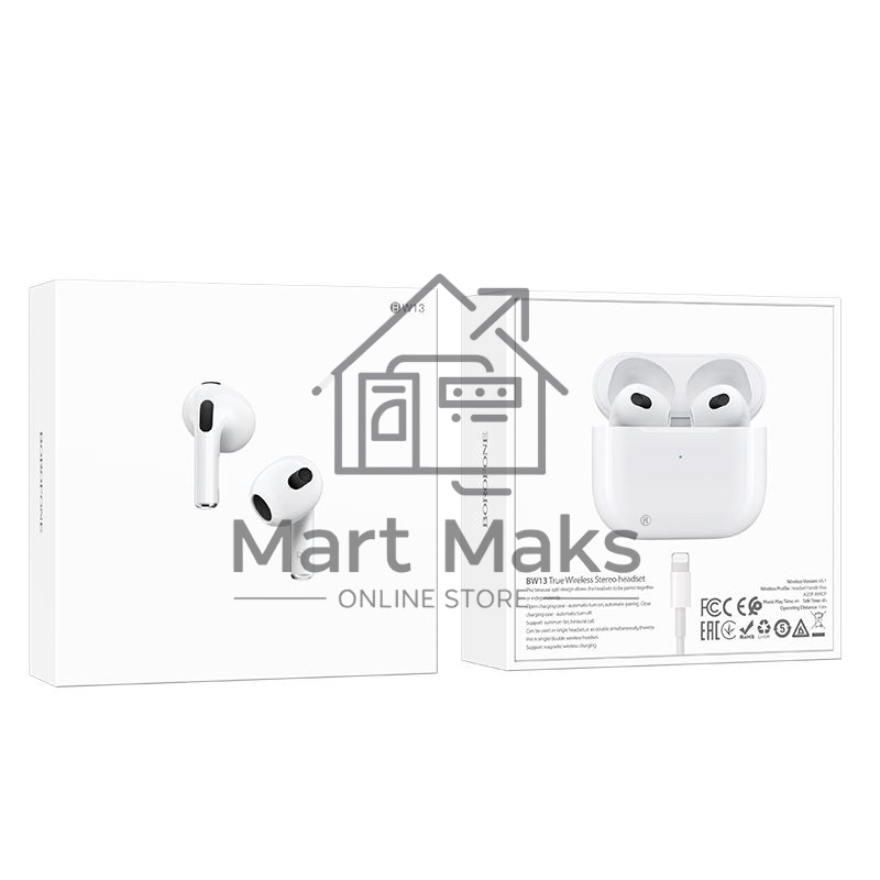 Беспроводная гарнитура BOROFONE (6974443383225) BW13 True TWS White