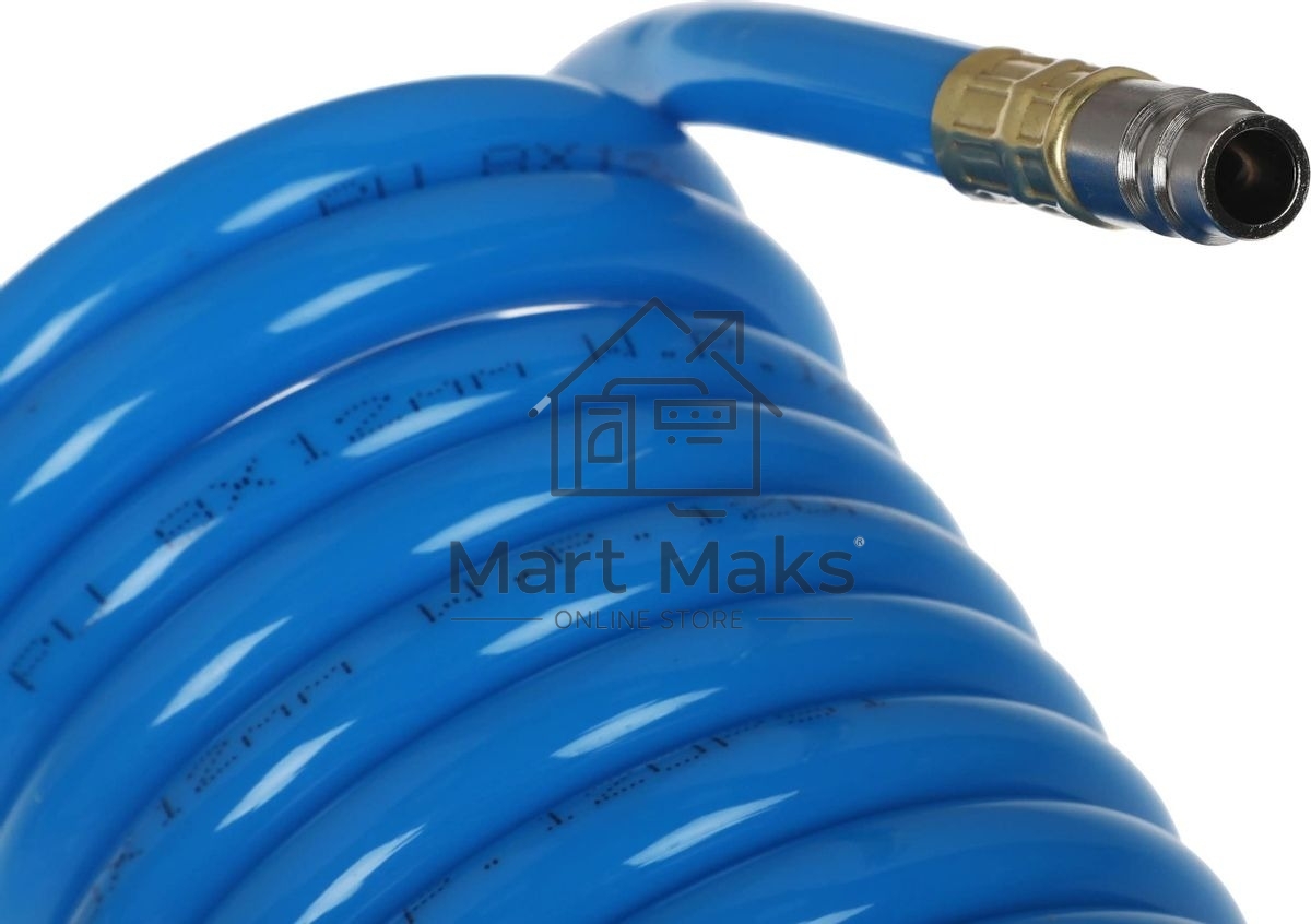 Пневматическое оборудование FUBAG Шланг спиральный с фитингами [170306] рапид полиуретан 15 бар 8х12мм 15м