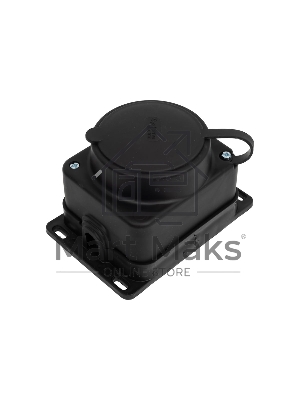 Колодка MultiSet 1х розетка 2К+З 16А/250В IP44 каучуковая черн. SE MST4003BK