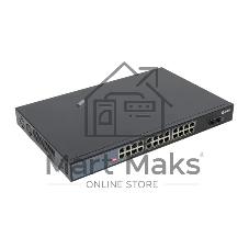 Коммутатор EKF TSX-U-2GX/SFP-24GTP-R, 24×1 Гбит/с PoE + 2×1 Гбит/с SFP, неуправляемый