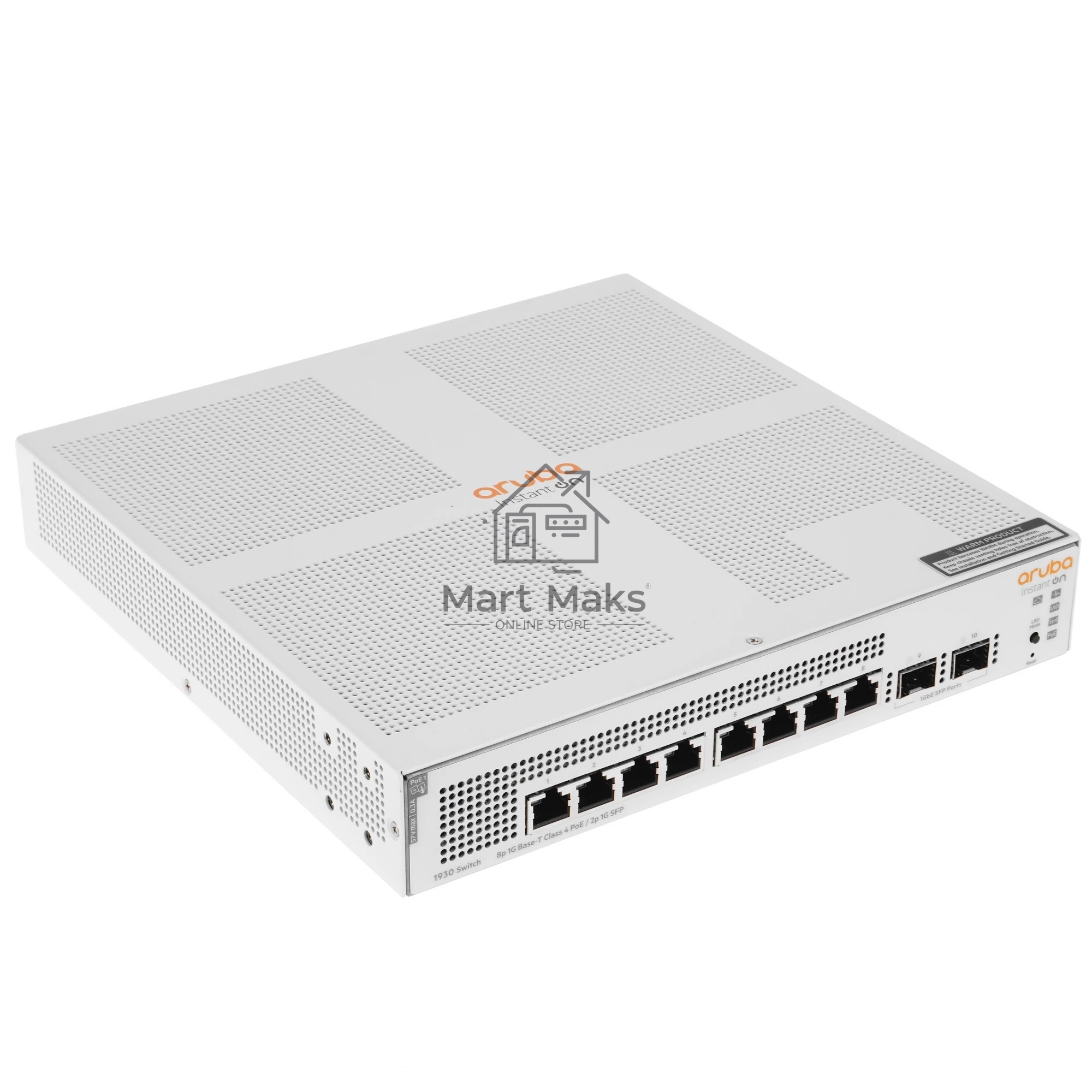 Коммутатор HPE Aruba IOn 1930 8G 2SFP 124W, 8×1 Гбит/с PoE+ + 2×1 Гбит/с SFP, настраиваемый