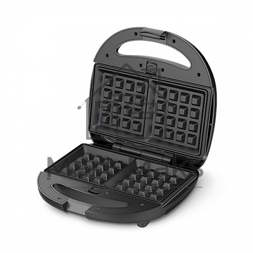 Прибор для выпечки BQ ST2001 черный, 4 in 1. MultiChef, 800 Вт, многофункциональный прибор 4 в 1, 4 пары панелей в комплекте: гриль, венские вафли, сэндвич, орешки, антипригарное покрытие панелей Non-Stick PRO, равномерный нагрев, вертикальное хранение, о