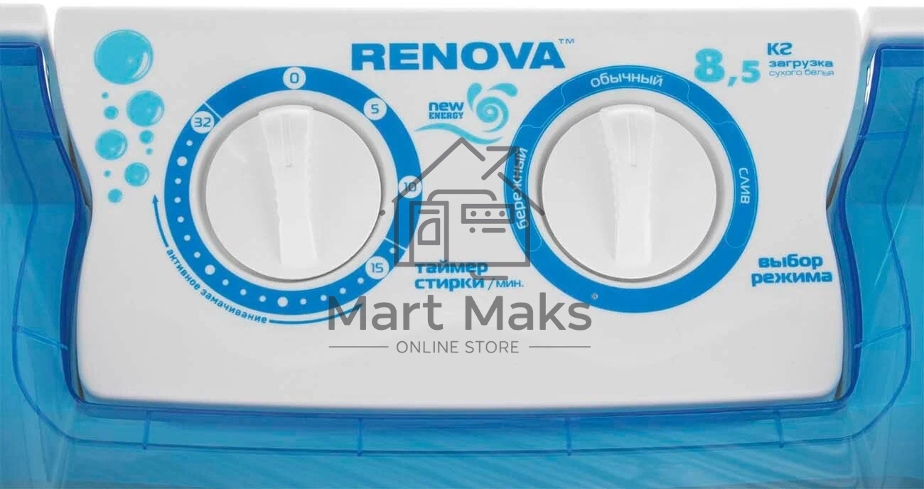 Стиральная машина Renova WS-85PE (R) белый, загрузка вертикальная 8,5 кг, отжима нет, класс: А